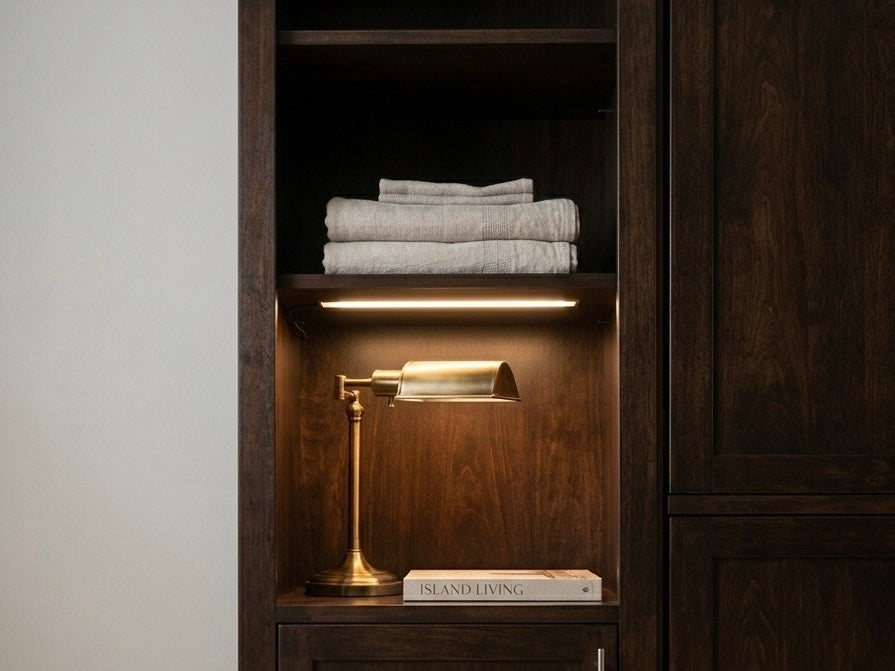 Add cabinets and lighting