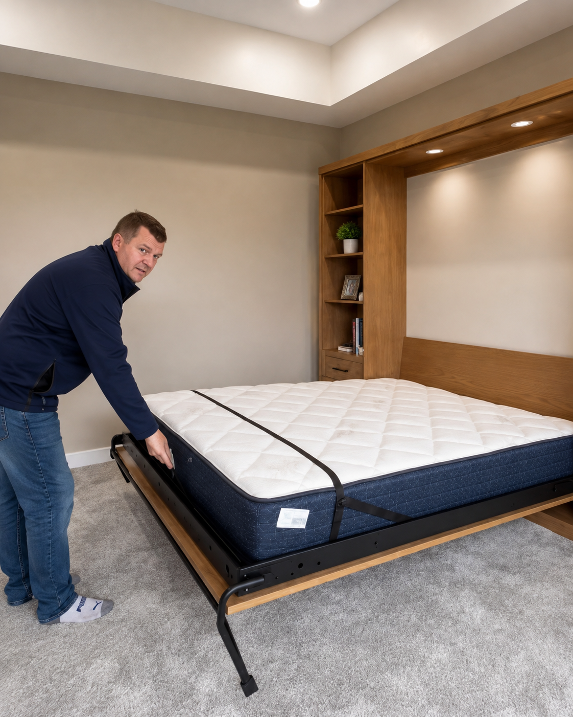 Installed Murphy bed ready to use